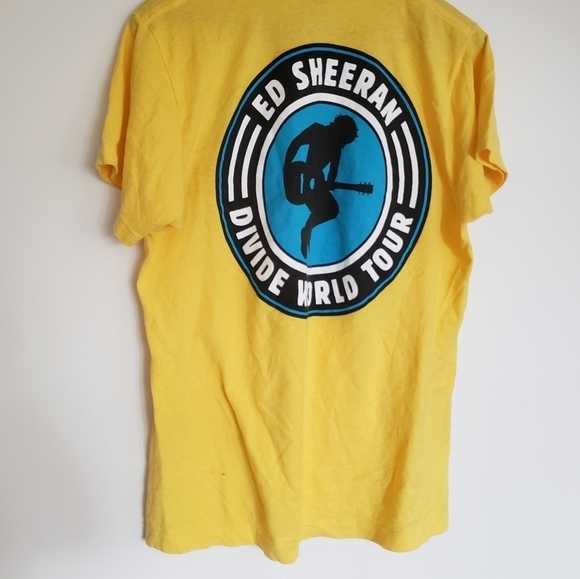 Ed Sheeran Divide World Tour T-Shirt Yellow Sz Med - Picture 2 of 9